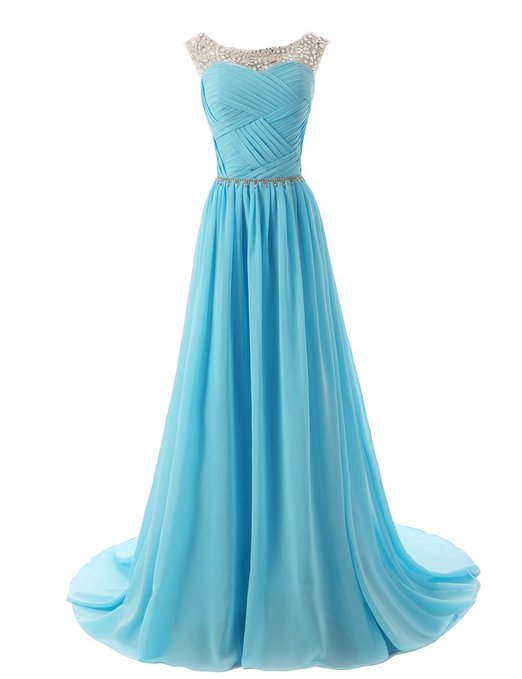 Dressystar Beaded Straps Bridesmaid Prom Dress with Sparkling Embellished Waist