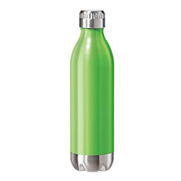 Oggi 8083.11 Stainless Steel Calypso Double Wall Sports Bottle with Screw Top (.5 Liter, 17oz )-Green Neon Finish