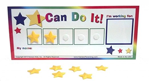 Kenson Kids “I Can Do It!” Token Board. Colorful Magnetic Rewards Chart with Positive-Reinforcement Stars and Customizable Goal Box. Great for Ages 3-10. Measures 5-Inches by 9-Inches