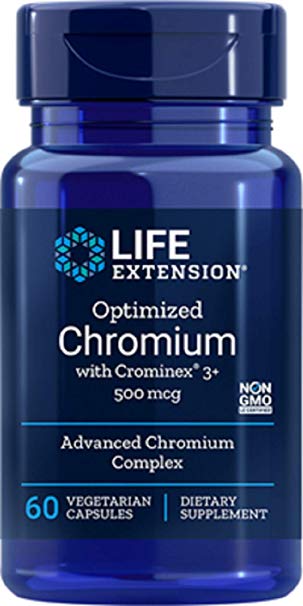 Optimized Chromium with Crominex 3 , 500 mcg, 60 vcaps (Pack of 2)