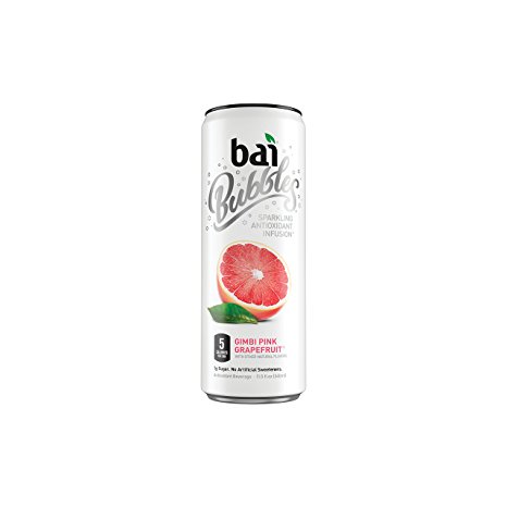 Bai Bubbles Gimbi Pink Grapefruit, Sparkling Antioxidant Infused Beverage, 11.5 Ounce (Pack of 6) (Packaging May Vary)