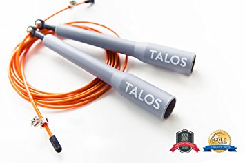 Best High Speed Jump Rope For Men & Women- Coated Steel Cable For Fast Cardio & Endurance Training-Fully Adjustable & Suitable For Children-For Professional Athletes, MMA, Crossfit, Boxing by TALOS