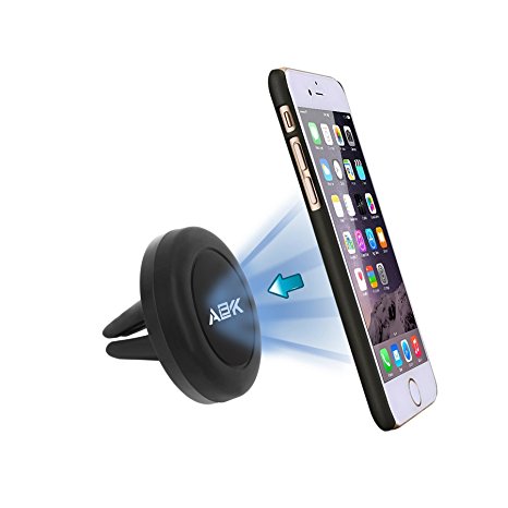 Car Mount, ALBK Magnetic Phone Holder for Car, Suit for iPhone, Adroid Cellphone, GPS and Mini Tablets, Powerful Grip with Fast Swift-Snap Technology (Black)