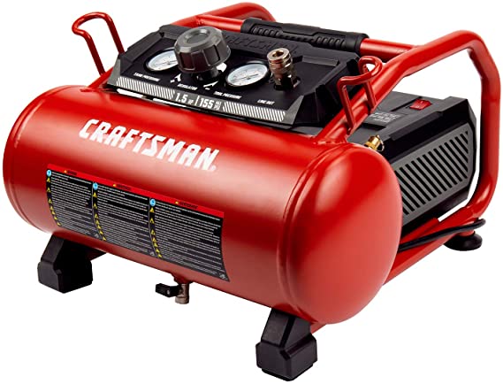 Craftsman Air Compressor, 3 Gallon Max 155 Psi Pressure 1.5 HP Oil-Free Maintenance-Free Portable, CMXECXA0200341