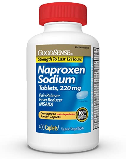 GoodSense Naproxen Sodium Tablets, 220 mg, All Day Pain Reliever and Fever Reducer, Strength to Last 12 Hours, 400 Count