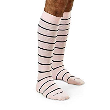 COMRAD Compression Socks (15-25 mmHg) for Women & Men - The Best Socks for Travel, Flights, Pregnancy, Running, Edema, Diabetic, Recovery, Business or Casual Everyday Wear (Muted Rose/Indigo, Medium)