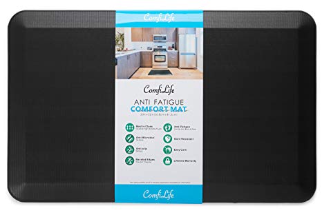 ComfiLife Anti Fatigue Floor Mat – Perfect Kitchen Mat, Standing Desk Mat – Comfort at Home, Office, Garage – Durable – Stain Resistant – Non-Slip Bottom – Black, 20"x32"