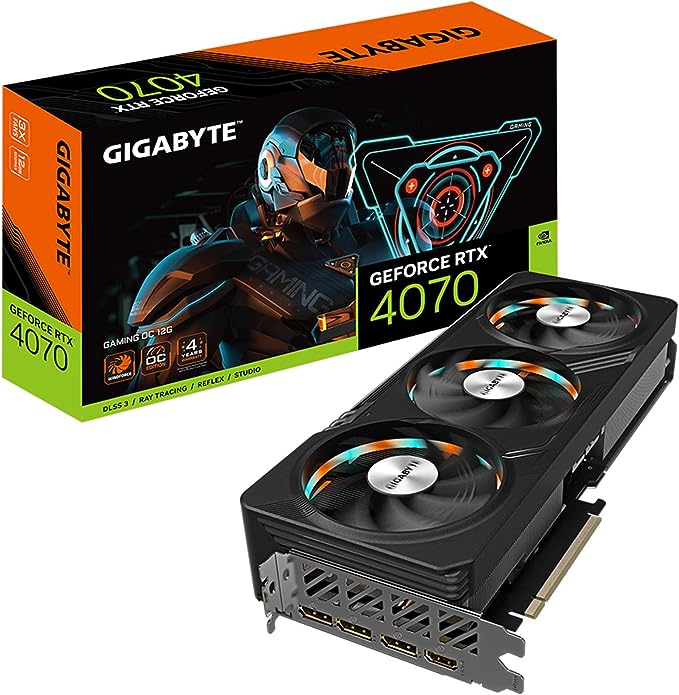 Gigabyte GeForce RTX 4070 Gaming OC 12G Graphics Card, 3X WINDFORCE Fans, 12GB 192-bit GDDR6X, GV-N4070GAMING OC-12GD Video Card