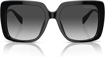 Michael Kors Eyewear Women's MK2183U Mallorca Universal Fit Square Sunglasses, Black/Grey Gradient, 55 mm