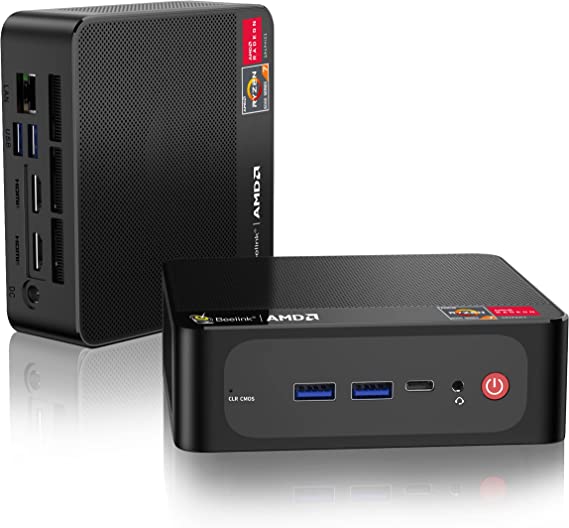 Beelink SER5 Pro Mini Gaming PC, AMD Ryzen 7 5800H (8C/16T, up to 4.4GHz), Desktop Computer 32GB DDR4 500GB M.2 NVME SSD, AMD Radeon Graphics, 4K@60Hz Triple Display/WiFi 6/BT5.2/USB3.2/RJ45 LAN