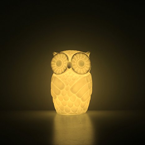 Serenity the Owl, Decorative Ambient Night Light/Mood Light, Warm White, Battery Powered, with Timer, Claylike, Perfect as a Sleep Companion for Both Kids and Adults