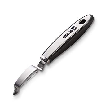 DI ORO - Premium Vegetable Potato Peeler - Stainless Steel & Black Rubber Ergonomic Professional Swivel Peeler Hand Tool