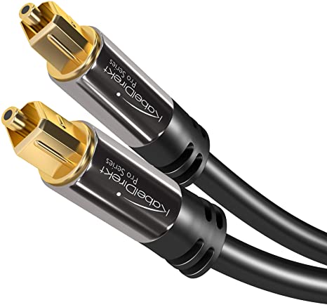KabelDirekt Optical Digital Audio Cable (75 Feet) Home Theater Fiber Optic TOSLINK Male to Male Gold Plated Optical Cables Best for Playstation & Xbox - Pro Series