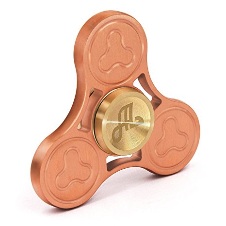 Alquar EDC Fidget Hand Spinner Pure Copper Triangle Fidget Toy High Speed CNC Exquisitly Made for ADHD Autism Adult Children(Lucky)