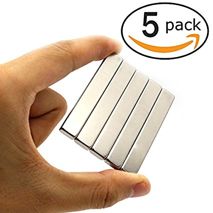 Neodymium Bar Magnet, 5 PCS Super Strong Rare Earth Magnets Extremely Powerful Refrigerator Bar Magnet for Multi-Use