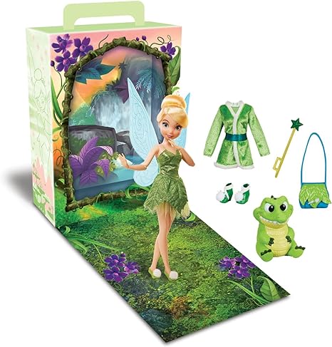 Disney Store Official Tinker Bell Story Doll, Peter Pan, 11 Inches, Fully Posable Toy in Glittering Outfit - Suitable for Ages 3  Toy Figure, Gifts for Girls, New for 2023?