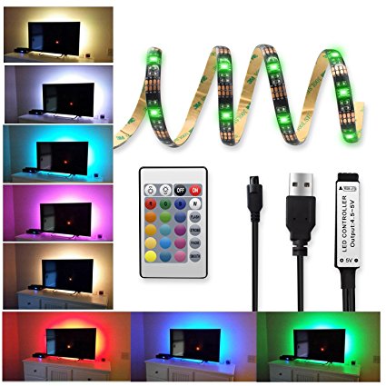 IBEET LED Strips Bias TV Backlight RGB Lights with Remote Control for HDTV, Flat Screen TV Accessories and Desktop PC, Multi Color