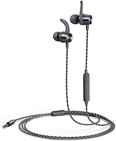 in Ear Headphones SDFLAYER E97 Pro Earphones with Hybrid Dynamic Balanced Armature Drivers Twisted Anti Tangle Cord for Cellphones Music Player Compatible with 3.5MM Audio Jack Device A11