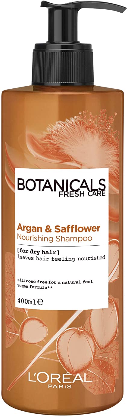 L'Oreal Botanicals Argan & Safflower Dry Hair Vegan Shampoo, 400ml