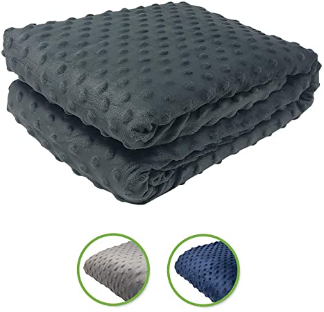 BARMY Weighted Lap Blanket (48x24 inches, 6 lbs) Weighted Lap Pad with Cotton Inner Blanket and Removable Cover for Adults and Kids, Weighted Throw Blanket - Dark Gray