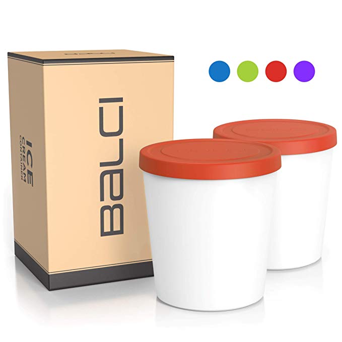 BALCI - Premium Ice Cream Containers (2 PACK - 1 Quart Each