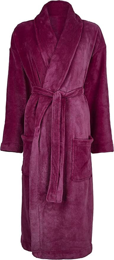 Champion Ladies AVA Warm Fleece Nightwear Dressing Gown Robe Pink UK 16-18