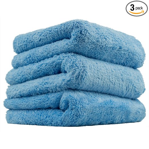 Chemical Guys MIC35003 Happy Ending Edgeless Microfiber Towel, Blue (16 in. x 16 in.) (Pack of 3)