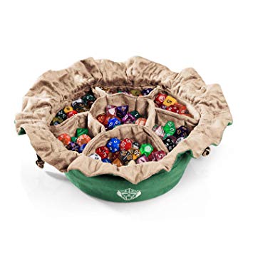 CardKingPro Immense Dice Bags with Pockets - Green - Capacity 150  Dice - Great for Dice Hoarders
