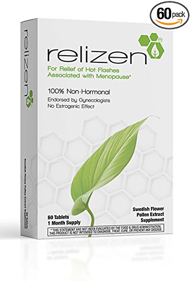 Relizen for Menopause Relief – Hot Flashes – Non-Hormonal, Drug-Free – 60 Tablets