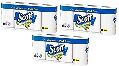 Scott Rapid Dissolve Bath Tissue Made for RVs and Boats (24 Rolls)