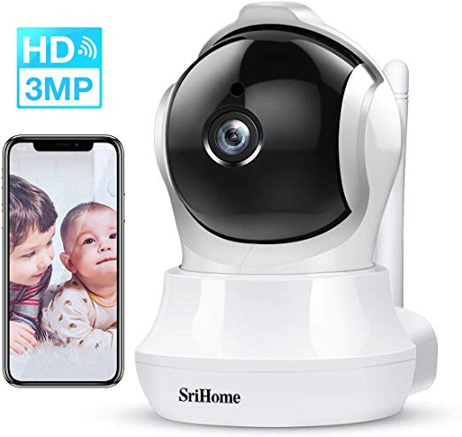 Security Camera, 3MP(2304*1296) Home IP WiFi Cameras Indoor with Two-Way Audio, Motion Detection, 32ft Night Vision, Wireless Surveillance Camera System for Pet/Baby/Elder/Dog Monitor, MicroSD Support