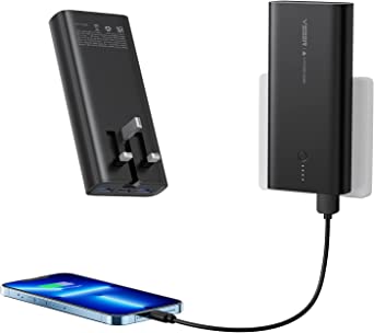 VEGER 10000mAh Power Bank with UK Plug, 20W PD 18W QC 3.0 Quick Charge USB C Battery Pack with Foldable Built-in Wall Plug, 3 Outputs 2 Inputs Compatible with iPhone iPad Samsung and More