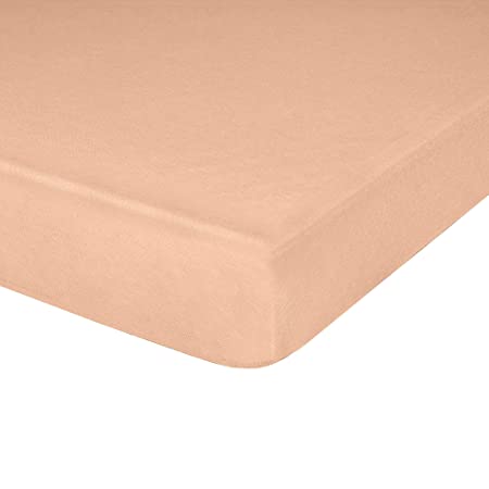 Jersey Knit Crib Sheet with Fitted Stretch, Standard Baby and Toddler Mattress, 52” x 28” x 8”, Peach, Pack of 1