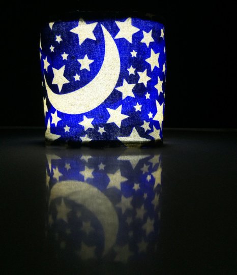 Terra Friendly Cordless Solar Night Light for Kids or Adults with Baby Soft Cover Handcrafted in USA Moons and Stars
