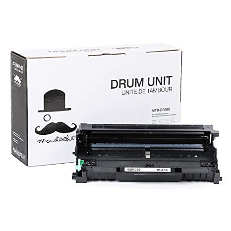 Moustache Compatible Brother DR360 DR-360 Drum Unit Premium Quality for Brother TN360 TN-360 Of Brother DCP-7030 DCP-7040 DCP-7045N HL-2140 HL-2150N HL-2170W MFC-7320 MFC-7340 MFC-7345DN MFC-7345N MFC-7440N MFC-7840W printers - 12000 (12k) pages yield
