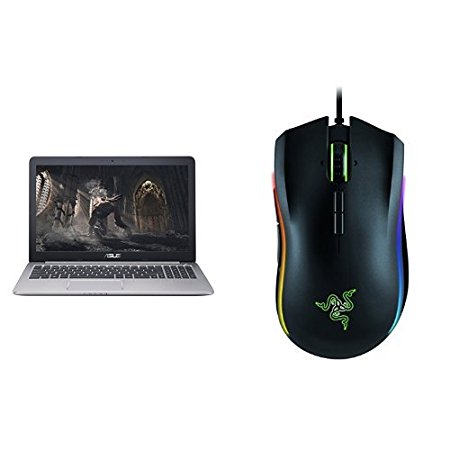 ASUS K501UW-AB78 15.6-inch Full-HD Gaming Laptop Glacier Grey & Razer Mamba Tournament Edition -  Chroma Ergonomic Gaming Mouse - 16,000 DPI Sensor bundle