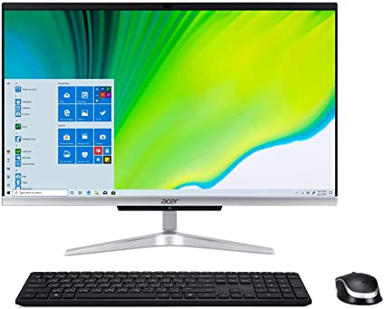 Acer Aspire C24-963-UA91 AIO Desktop, 23.8" Full HD Display, 10th Gen Intel Core i3-1005G1, 8GB DDR4, 512GB NVMe M.2 SSD, 802.11ac WiFi 5, Wireless Keyboard and Mouse, Windows 10 Home