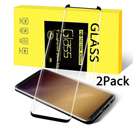 Lupaava Galaxy S8 Screen Protector, &lt;2pack&gt; Tempered Glass, Crystal Clear, 9H Hardness, 3D Touch Compatible, Glass Screen Protector