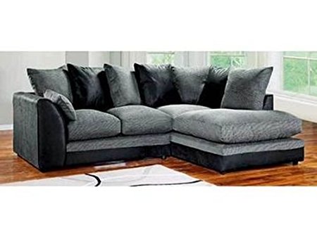 Dylan Byron Corner Group Sofa Black and Charcoal Right or Left (Black Right)