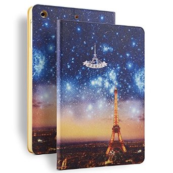 iPad Air 2 Case, HAOCOO Stylish Art Print Ultra Slim PU Leather Flip Smart Stand Protective Case Cover for Apple iPad Air 2(Blue Totem)