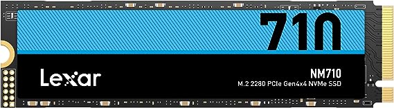 Lexar NM710 SSD 500GB PCIe Gen4 NVMe M.2 2280 Internal Solid State Drive, Up to 5000MB/s (LNM710X500G-RNNNU)