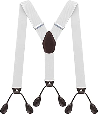 AYOSUSH Suspenders for Men Button End Heavy Duty Big and Tall Adjustable Elastic
