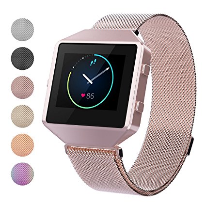 Fitbit Blaze Band   Frame, Wearlizer Milanese Loop Stainless Steel Replacement Strap Blaze Small Large