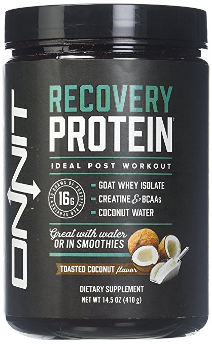 Onnit Recovery Protein: Post Workout Supplement with Whey Isolate, Creatine, and Coconut Water - Toasted Coconut Flavor (10 Servings), 410 Gram