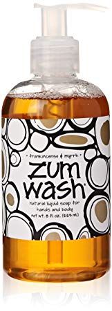 Indigo Wild Zum Wash Natural Hand & Body Liquid Soap, Frankincense & Myrrh, 8 Fluid Ounces