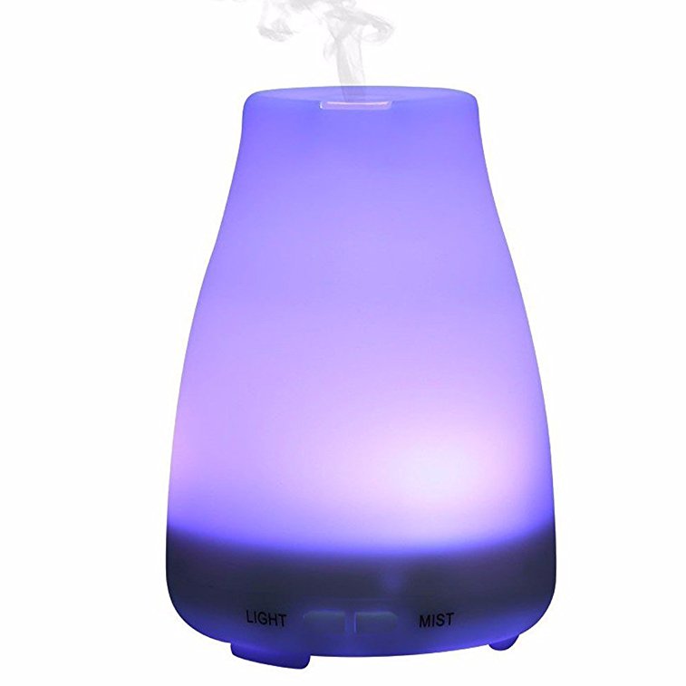 Aroma Diffuser, ELEGIANT 100ml Aroma Essential Oil Diffuser Ultrasonic Mist Air Humidifier with Color-changing LED Lights - Waterless Auto off - Portable for Home, Yoga, Office, Spa, Baby Room