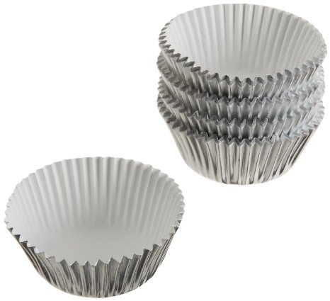 Wilton Silver Foil Baking Cups, Mini, 80-Count