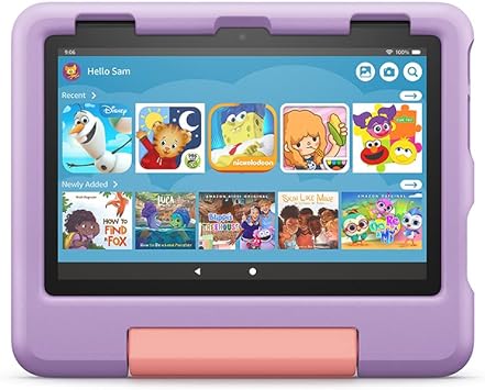 Amazon Kid-Proof Case for Fire HD 8 tablet (Only compatible with 12th generation tablet, 2022 release), Purple