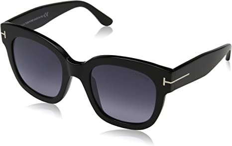 Tom Ford FT0613 01C Shiny Black Beatrix Square Sunglasses Lens Category 3 Lens, 52-22-140