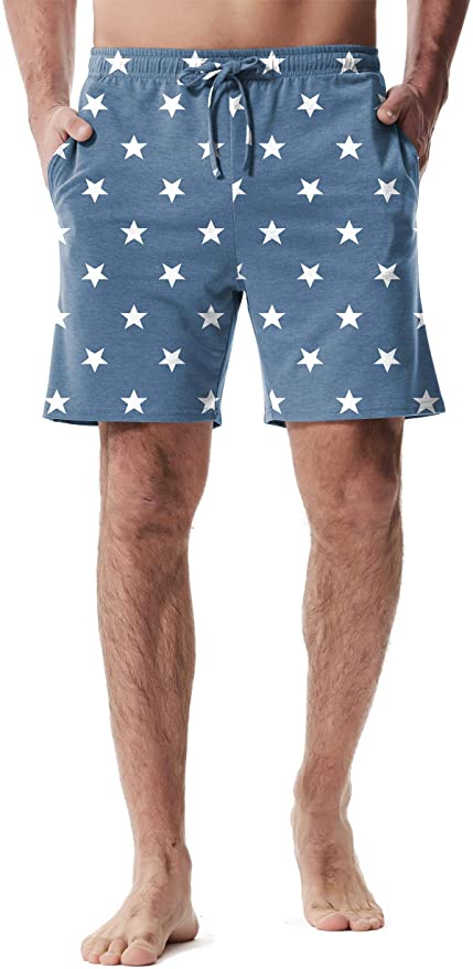 NITAGUT Mens Casual Pajama Shorts Elastic Waist Lounge Sleep Pants with Pockets